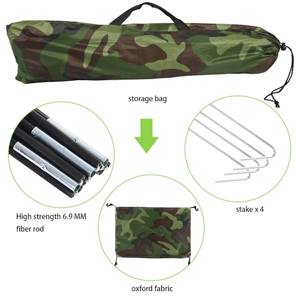 Utomhus Camouflage UV-skydd Vattentät Enpersons Tält för Camping Vandring