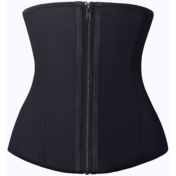 Lateksivyötärövalmentajakorsetti vetoketjulla rinnan alla urheiluvöi tiimalasivartalonmuotoilija naisille black XXL