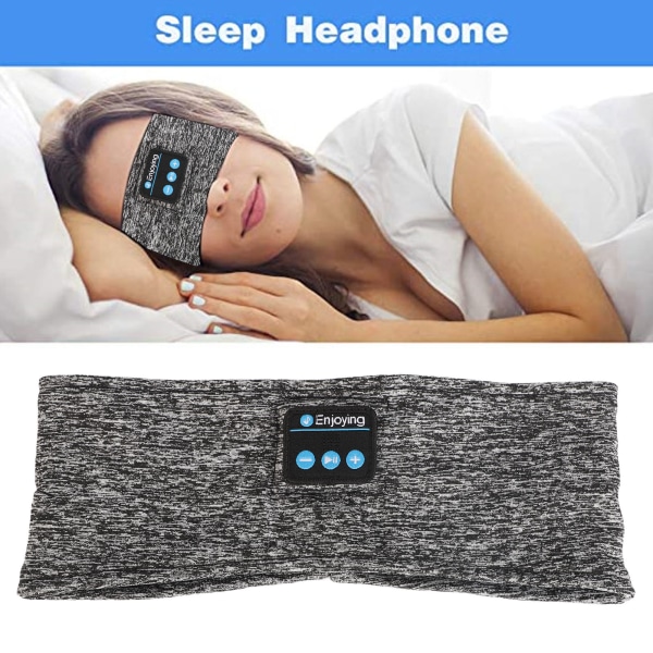 Sport Musik Pannband Bärbar USB Sleep Headphone BT Pannband för Sova Träning Jogga Resa Meditation Heather Grey