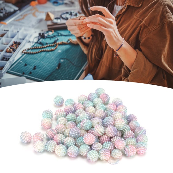 200 stk perleperler farve perleformet gradient Bayberry-formede bobleperler med hul til DIY-smykkefremstillingsdekoration type 2
