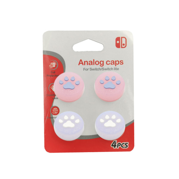 4 st Cute Cat Claw Design Thumb Grip Caps Kompatibel med Switch & Switch Lite & Switch OLED, Joystick Cap Mjukt cover