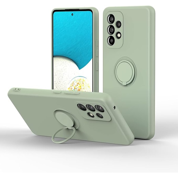 Designet for Samsung Galaxy A53 5G Deksel, Galaxy A53 5G Silikondeksel med Ringholder Stativ [Mykt Anti-ripe Mikrofiberfôr