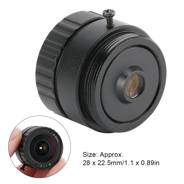 CCTV fast objektiv 2,5 mm 3MP-fatning CS High Definition til kamera