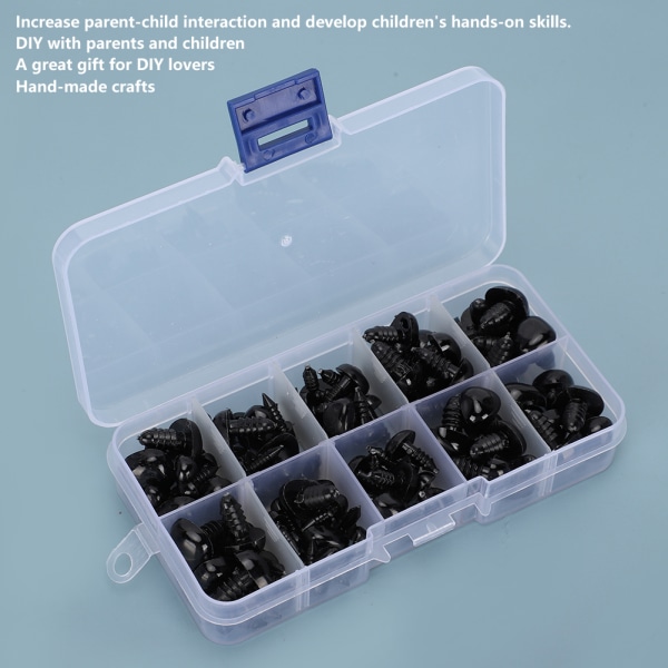 100 st DIY docknäsa svart bönskruv handgjord hantverk pedagogisk leksakstillbehör hantverk Black
