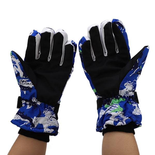 Utomhus skidhandskar Anti Slip Tjockare Termiska Handskar Cykling Vattentät Pekskärm Full Finger Handskar Blå
