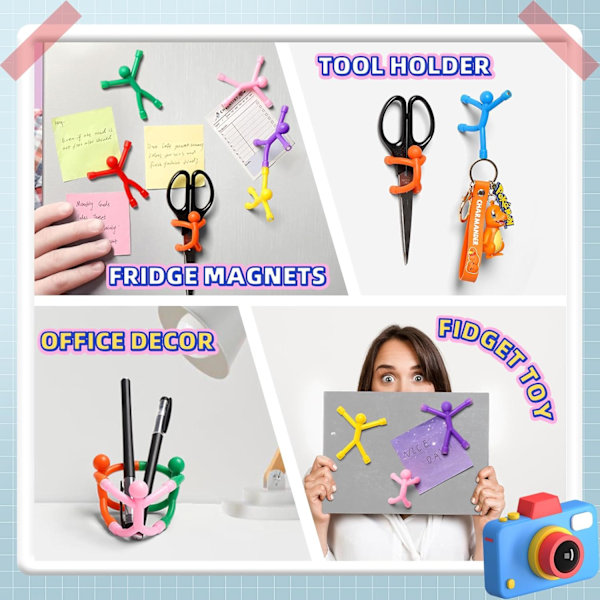 Jääkaappimagneetit Mies, 10 kpl Jääkaappimagneetteja aikuisille, hienot magneettiset ihmismagneetit jääkaappiin, värikkäät humanoidimagneettilelut 10pcs-solid