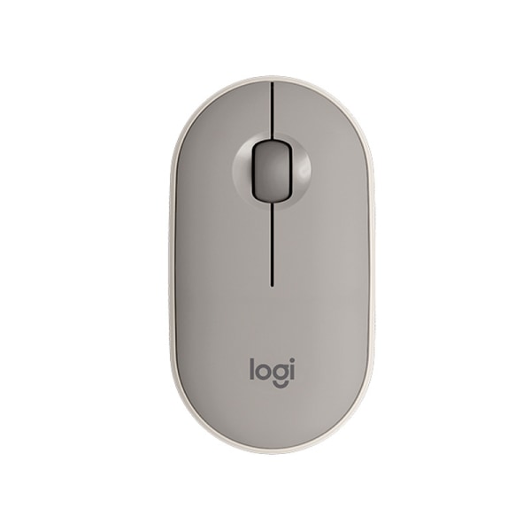 Logitech M350 Pebble trådløs mus med Bluetooth eller 2,4 GHz-modtager, lydløs, slank computermus med stille klik Grey