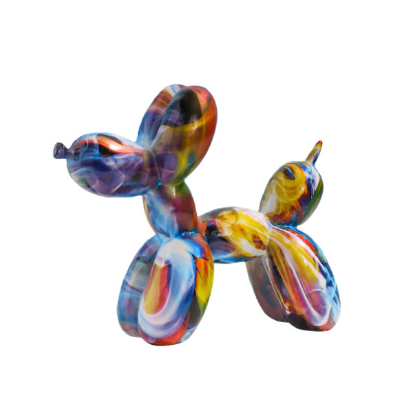 Hartsskulptur Ballonghund Heminredning för rum Desktopkontorsdekoration（Pearl Light）