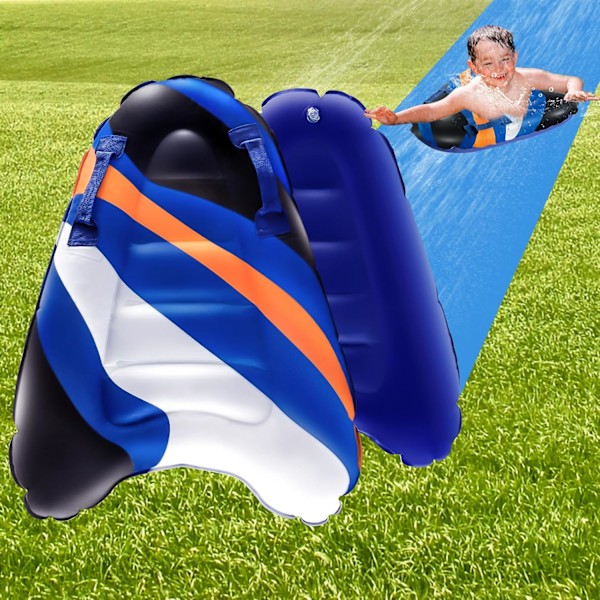 Uppblåsbar Vattenrutschkana Bodyboard för Barn & Vuxna, Sommar Slip Slide Pool Leksak för Trädgård, Gräsmatta, Utomhusfester, Gul dark blue