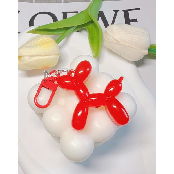 Nyckelring med Jelly Balloon Dog-design, söt nyckelring för tjejer, nyckelringsaccessoarer för bilnycklar Red