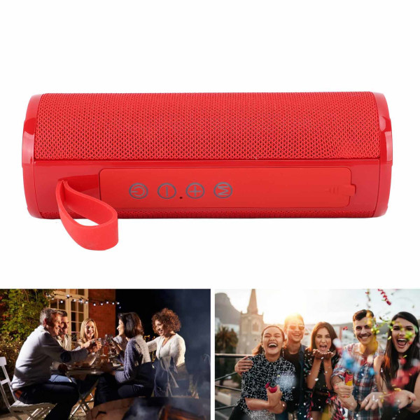 Bluetooth-kaiutin, punainen, langaton, kannettava, kompakti, USB-lataus, woofer-kaiutin kotiin ja ulkotiloihin