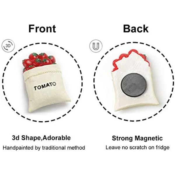 3D Keittiötarvikkeet Jääkaappimagneettisetti - 5 kpl Söpöjä Hartsimagneettikoristeita Jääkaappiin, Valkotaululle, Kaappiin ja Metallipinnoille - Täydellinen A-kitchenware (5pcs)