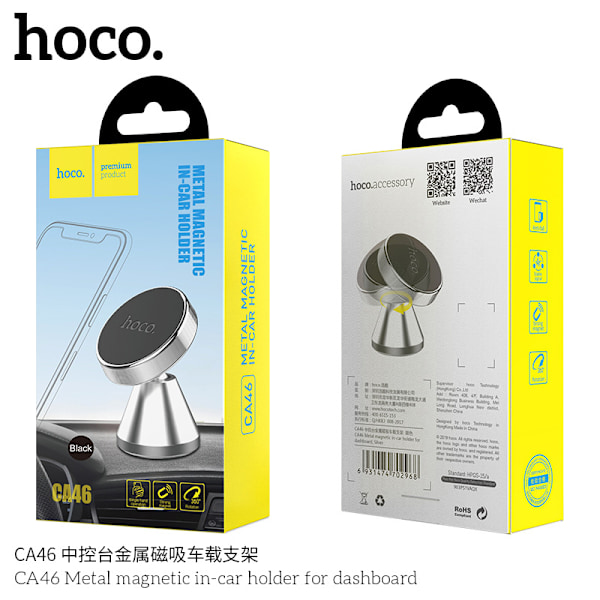 HOCO hoco. CA46 midterkonsol metal magnetisk bilholder mobiltelefon navigation aluminiumslegering mini holder