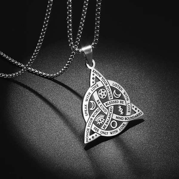 2024 ny modell Populär Celtic Triquetra Halsband, Celtic Trinity Knot Charm Amulett Hänge, Celtic Smycken Present till Män och Kvinnor