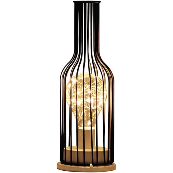 Vintage Iron Night Lamp Creative Wine Bottle Bordslampa