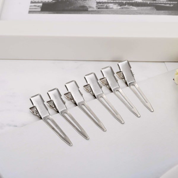 1,75 tum enkla stift lockar metallhårklämmor för dreads lockklämmor hårklämmor silver sektion klämmor metallklämmor hårnålar