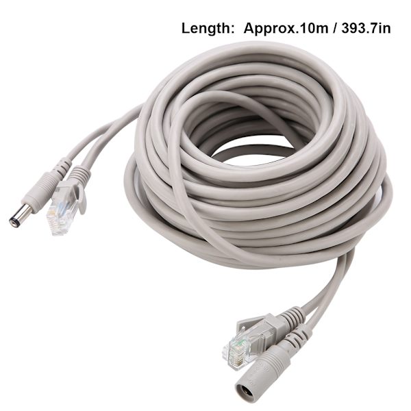 5M/10M/15M/20M RJ45+DC Ethernet CCTV-kabel til IP-kameraer NVR-system 10Mbps100Mbps (10M) Type 2