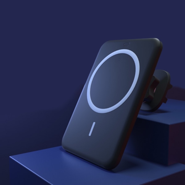 Qi 15W Automatisk Klemmende Biltelefonholder Trådløs Opladning - 15W Universal - Sort (Et Sæt)