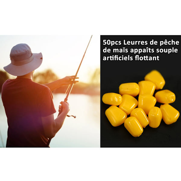 50 stk/pose nyttig utendørs ferskvannsmyk kunstig smak karpe agn mais fiske lokke