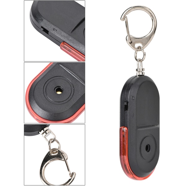Trådlös Anti Lost Alarm Key Finder Locator Whistle Sound LED-lampa med batteri red