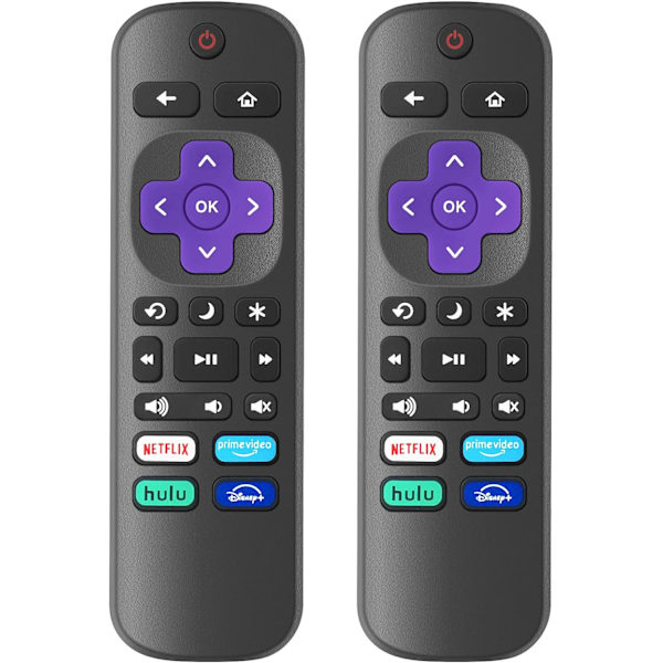 2 stk. udskiftnings-tv-fjernbetjeninger til Roku TV, infrarød fjernbetjening KUN til tv, IKKE til andre Roku-enheder style 2