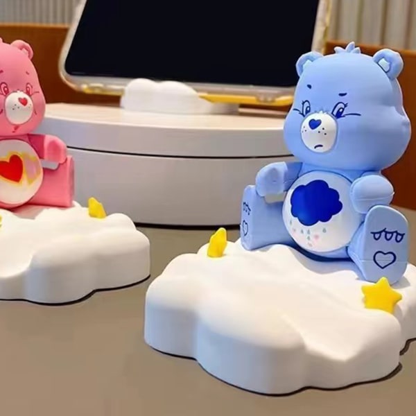 Bear Phone Stand Cute Cartoon Stall Support Bærbar bordtelefonstativ Telefonholder for jenter Blue