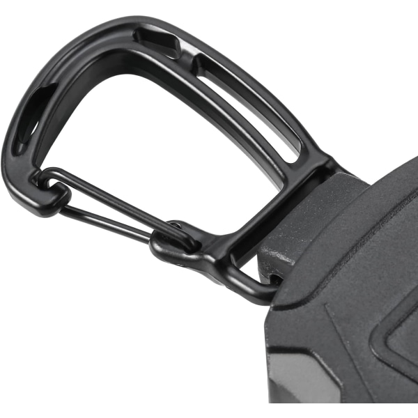 2-pack hopfällbar nyckelring kraftig karbinhake ID-korthållare, taktisk ID-korthållare med 32” fjäderbelastad stålsnöre, 8.0 OZ