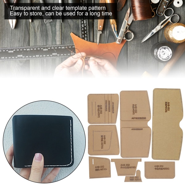 Kort lommebok akryl mal vesken gjør sjablong DIY mønster Clear Leathercraft Tool