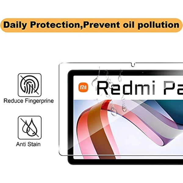 2 delar HD repsäkert skärmskydd i härdat glas för Redmi Pad 10,61 2022 Xiaomi MI Redmi Pad skyddsfilm för surfplatta