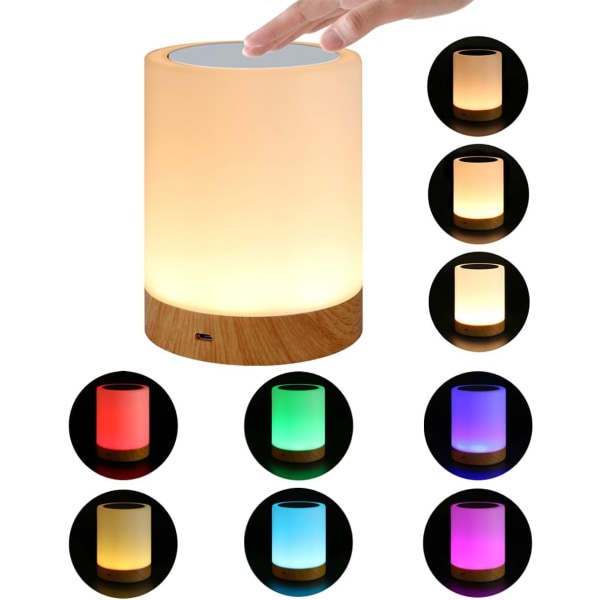 LED nattlampa 6 färger Changing Touch Night Light Bärbar bordslampa för barn