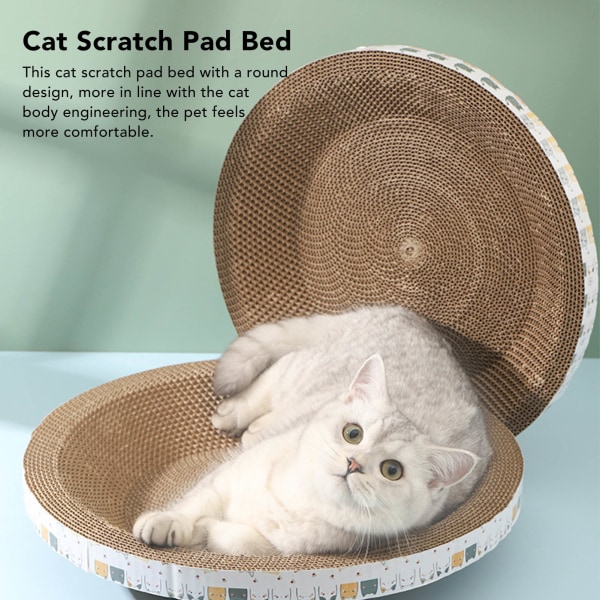 Cat Scratcher Bed Reptålig rund korrugerad Stor Cat Scratcher Pad boet för möbelskydd