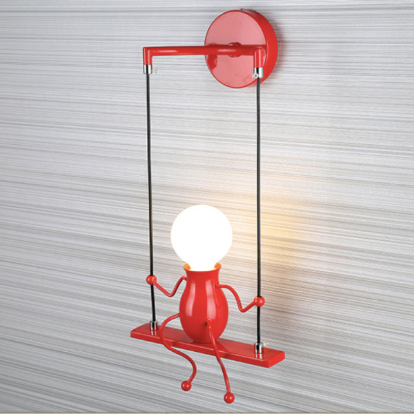 Modern Creative Simple Villain Röd Nattlampa Vägglampa