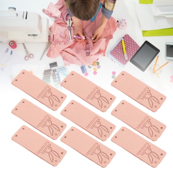 100 stk håndlagde etiketter mikrofiber slitesterk klar utskrift Glatt Praktisk preget merkelapp Pink