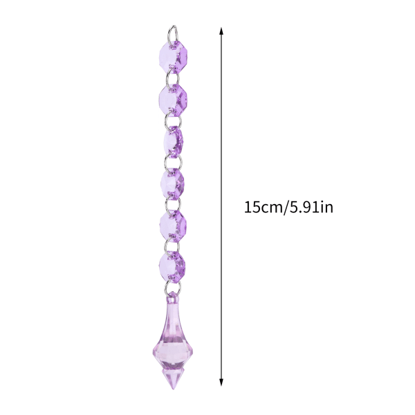 10ST Akrylhänge 15cm Belysningsdekoration för ljuskronor Shots Fönster Julgran Purple