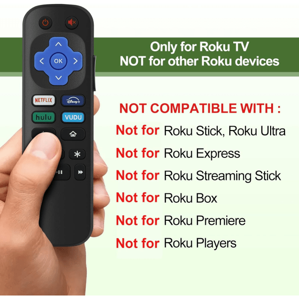 2-pack ersättningsfjärrkontroller för Roku TV, infraröd fjärrkontroll ENDAST för TV, INTE för andra Roku-enheter style 1