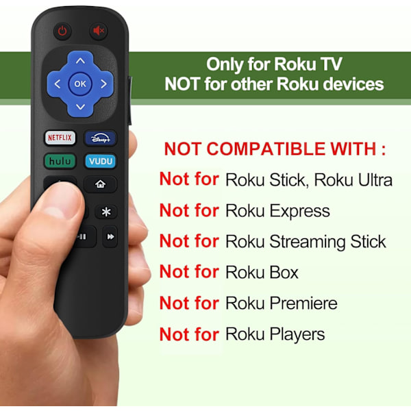 2-pakning erstatningsfjernkontroller for Roku TV, infrarød fjernkontroll KUN for TV, IKKE for andre Roku-enheter style 1