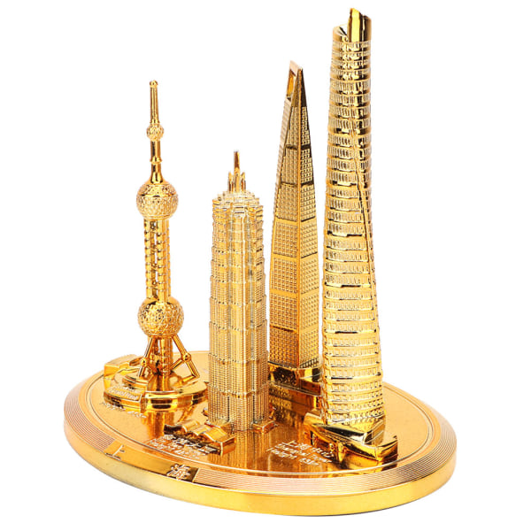 Shanghai Building Collection Model Oriental Pearl Tower Global Financial Center Souvenir Gold S