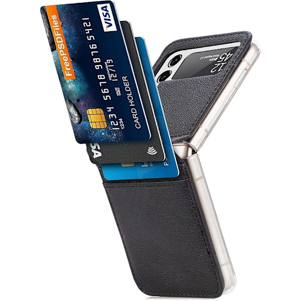 Galaxy Z Flip 3 5G Skal, Samsung Z Flip 3 Lyxigt PU Läder Plånbok Skyddande Mobilskal med Kortfack Ficka Fodral för Samsun
