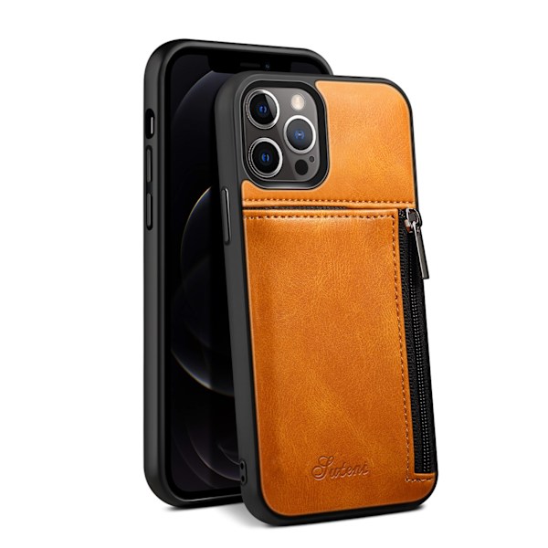 Plånboksfodral för iPhone 12/12 Pro, Slim PU Läder Baksida Skyddande Fodral Kortfack