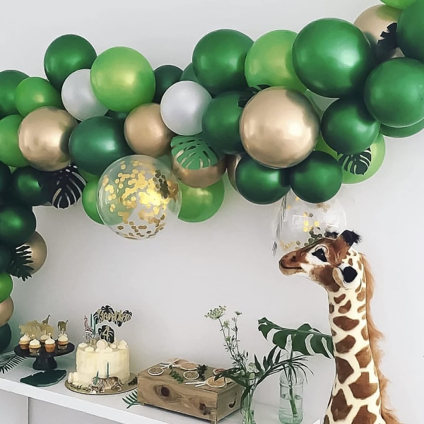 129 st mörkgröna ballonger i olika storlekar 18 12 10 5 tum gröna latexballongbåge för maskeradfestdekorationer födelsedagsfest babyshower W Dark Green