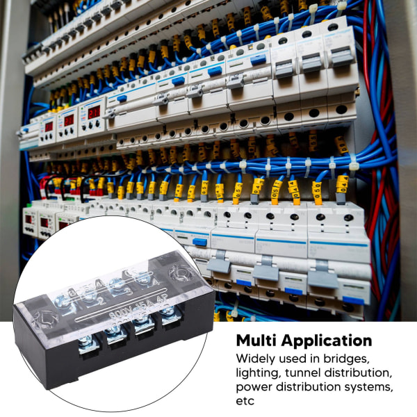 Terminal Strip Dobbelt Række Høj Strøm M3 Skrue Wire Barrier Blok med Dæksel 15A 600V 5stk