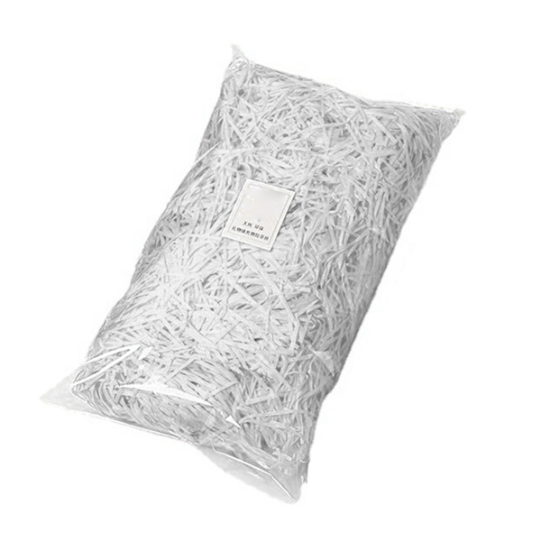 Pappersstrimlare Fyllning Utsökt Ljusa Färger Luktfri Raffia Fyllning Presentförpackning Stoppning för Presentförpackning Dekoration White 100g