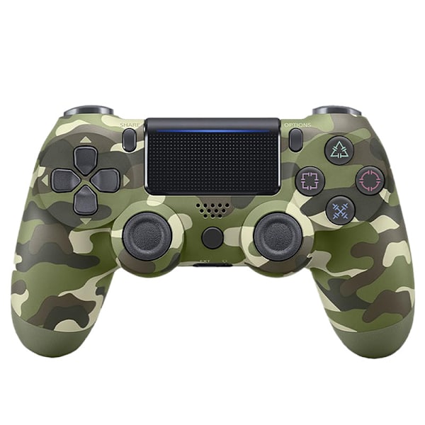 Trådløs Bluetooth 4.0 Vibrerende Gamepad med Lys til PS4 Camouflage green