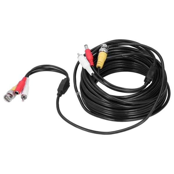Bærbar CCTV-kabel 3-i-1 videolydstrømledning BNC+RCA+DC-kontakt for DVR-overvåkingssystem (15m 49.2ft)
