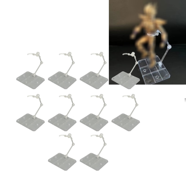 10 set Action Figure Stand Transparent Akryl Anime Figur Display Stand Hållare Base