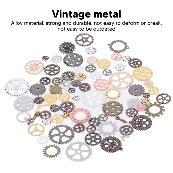 100g Steam Punk Gears DIY Färgblandning Antik Metal Steampunk Gears Glamourhänge Watch Hjulutrustning för hantverk
