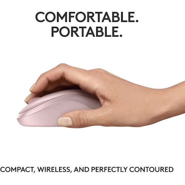 Logitech M221 Trådløs Bluetooth-mus, kompakt, jevn sporing, 18 måneders batterilevetid for Windows, macOS, ChromeOS, Linux, kompatibel med PC, Mac, bærbare datamaskiner Pink