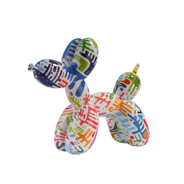 Hartsskulptur Ballonghund Heminredning för rum Skrivbordsdekoration (Akvarell)
