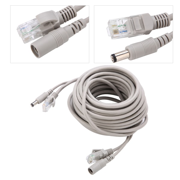 5M/10M/15M/20M RJ45+DC Ethernet CCTV-kabel til IP-kameraer NVR-system 10Mbps100Mbps (10M) Type 2