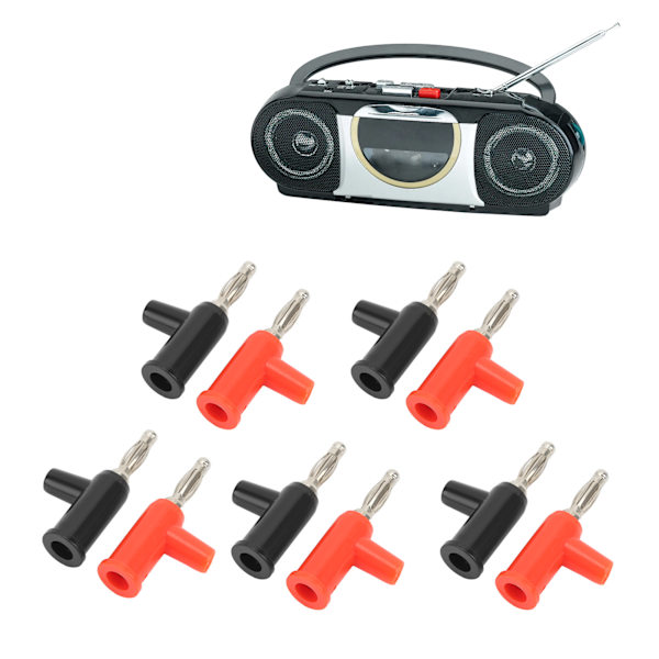 J.10028 4mm Bananplugg Stapelbar Lödfri Bananpluggkontakt för Elektroniska Instrument Spelkonsol Hårdvara